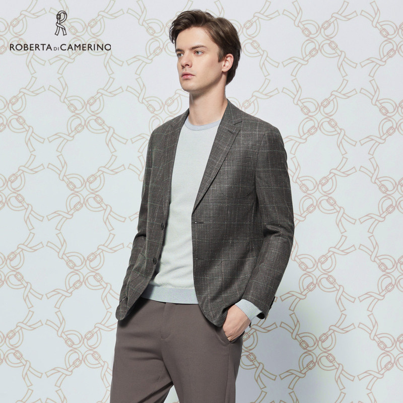 roberta诺贝达秋季男装单西服西服修身纯色休闲西装西服