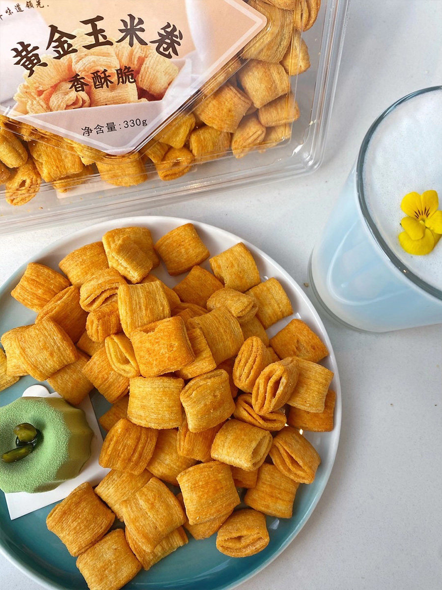 大丰黄金玉米卷330g大盒装手工酥脆卷皮网红小零食 - 齿街食品