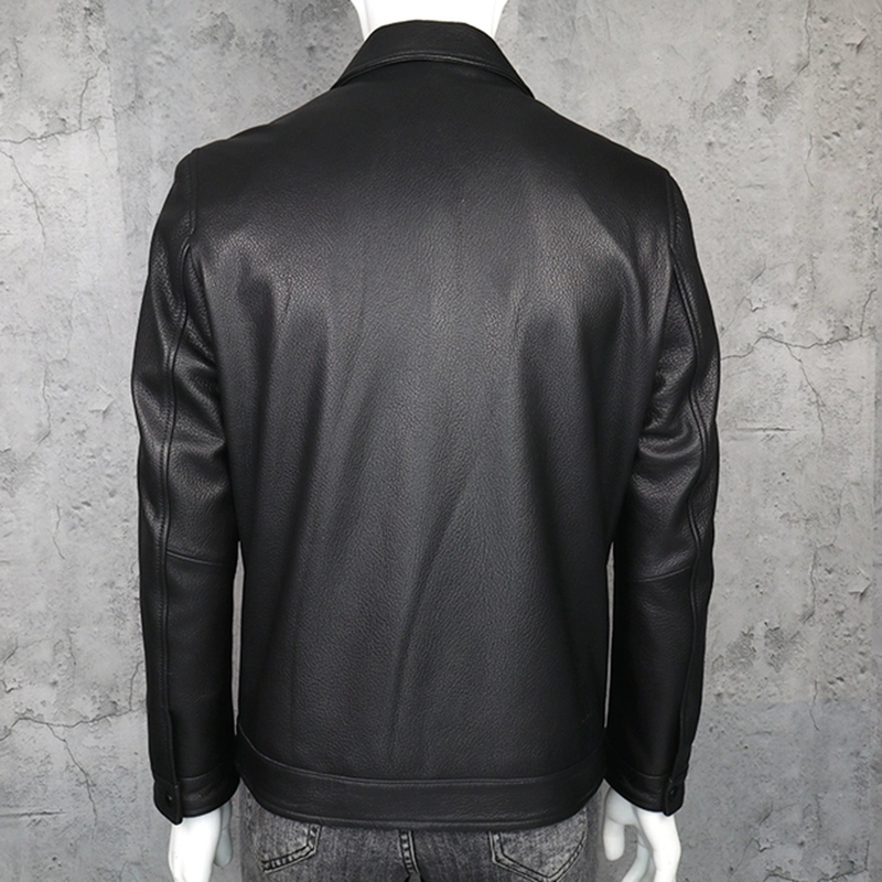 后背整皮头层鹿皮皮衣真皮夹克中年高档外套春秋新款真皮男士外套