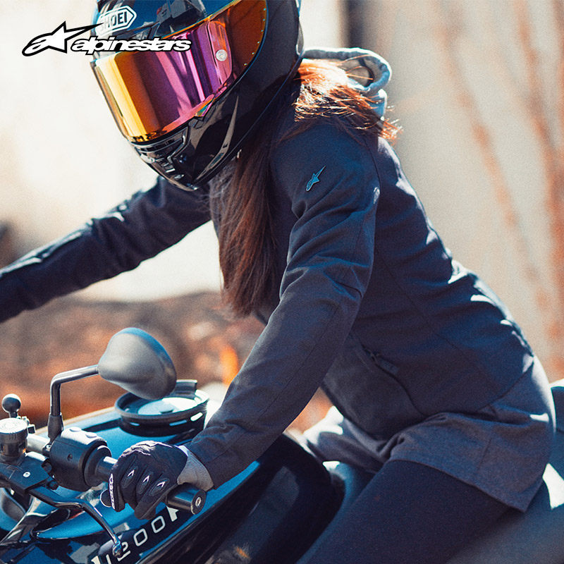 alpinestars女士摩托车骑行休闲连帽女骑士装备机车外套赛车服