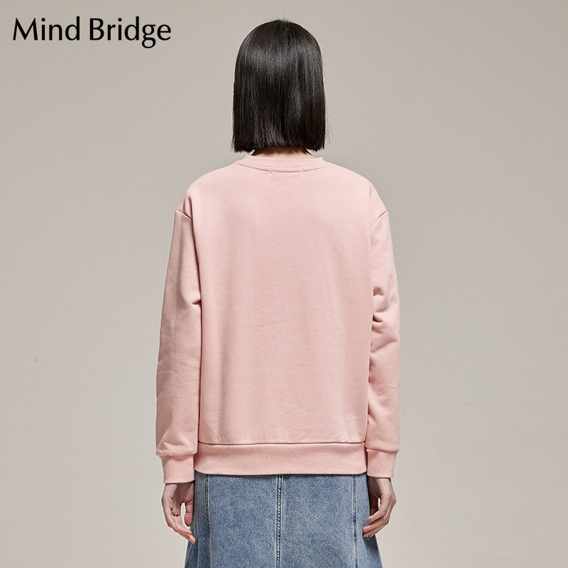 新款mindbridge百家好圆领女士卫衣2022韩版宽松休闲卫衣