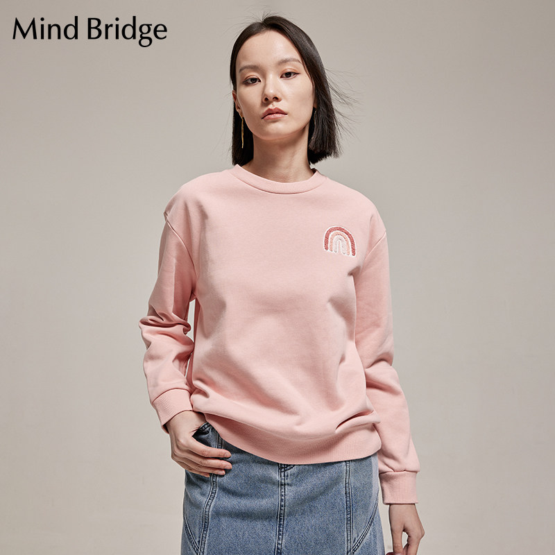新款mindbridge百家好圆领女士卫衣2022韩版宽松休闲卫衣