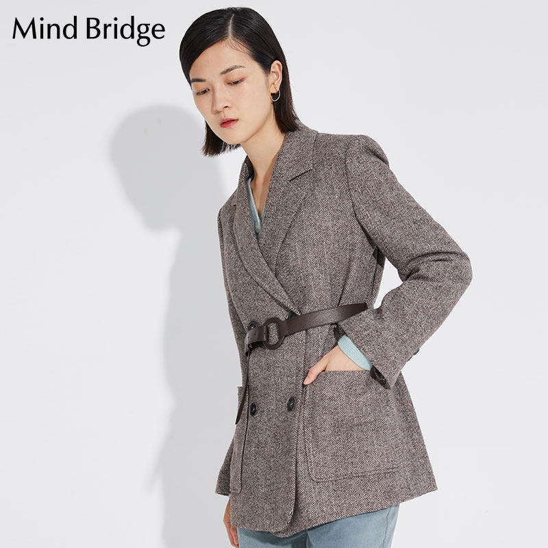 mindbridge夹克衫外套上衣百家好女装2020秋冬新款短外套