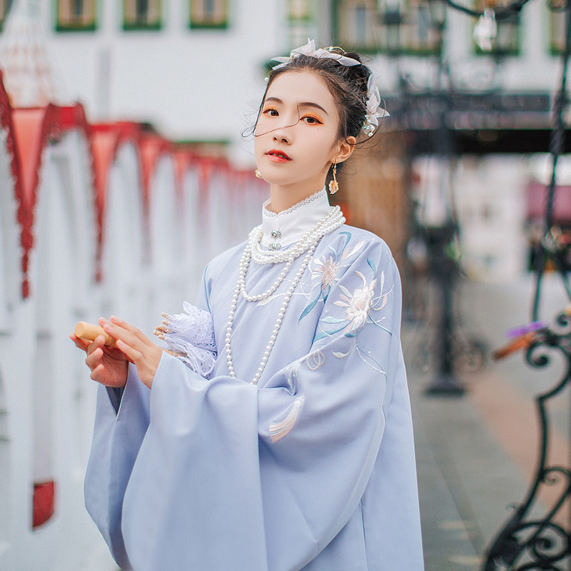 汉尚华莲琉光正品原创汉服女绣花明制立领斜襟袄裙马面裙秋冬新款
