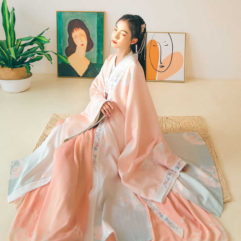 汉尚华莲同春交领衫裙褙子汉服女原创正品国风刺绣春秋售完不补