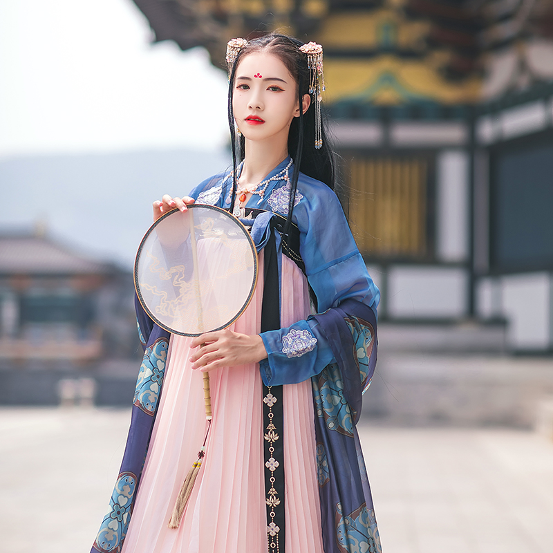 汉尚华莲x夏达【拾遗录】漫画联名同款玄华引汉服女齐胸襦裙唐风