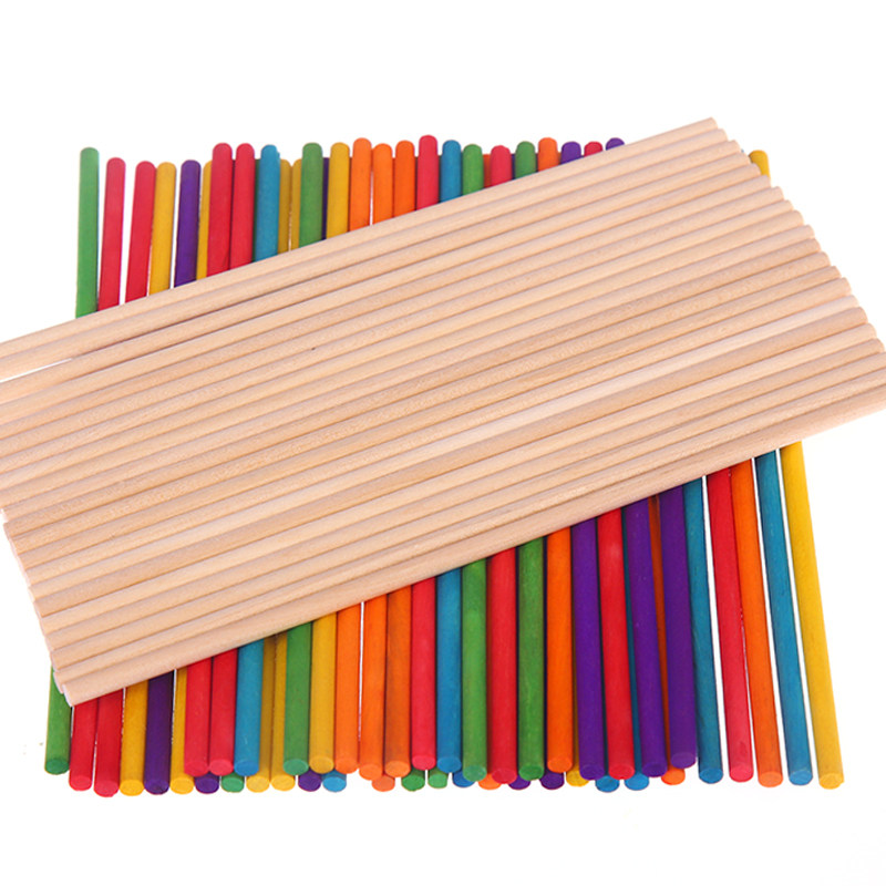 彩色雪糕棒原木冰棍棒 创意diy手工制作玩具模型材料小木片木棍