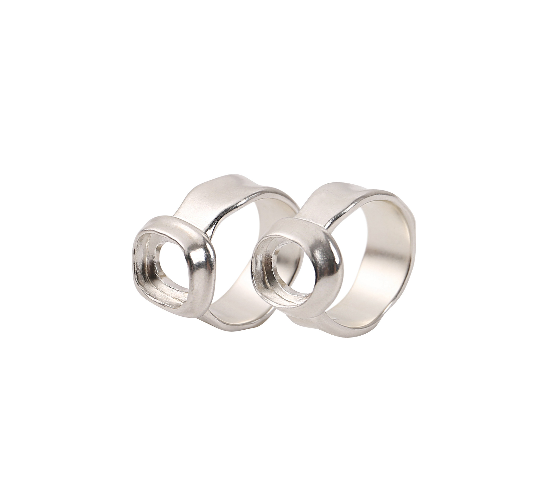 官方授权ensage新品日本手工戒指空心方形圆形戒指