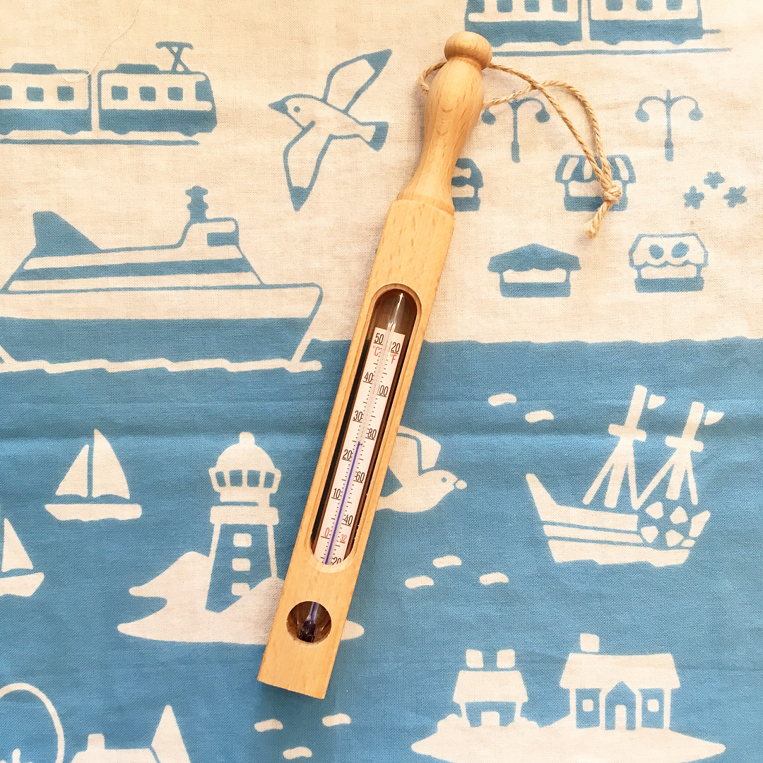 德国redecker宝宝沐浴水温婴儿洗澡温度计手工复古水温计