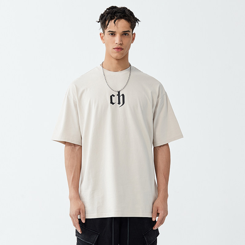 chinismch短袖t恤男水洗做旧