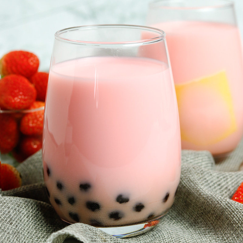 晶花奶茶草莓果奶1kg袋装三合一速溶果味原料袋装奶茶