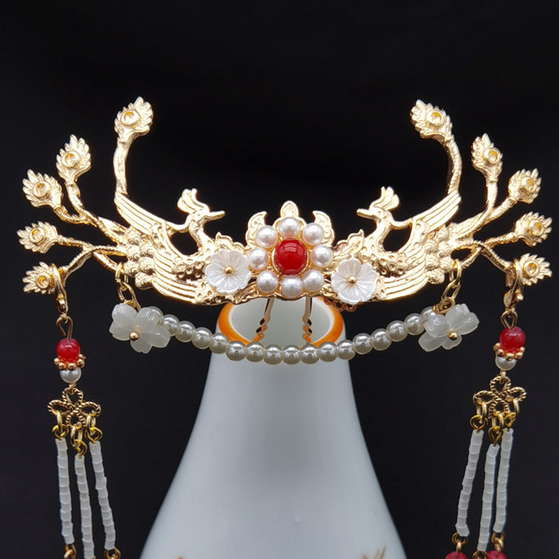 汉服头饰头冠流苏步摇发簪子古风配饰品超仙少女盘发古装发饰发冠