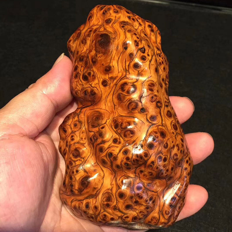 御磊太行崖柏满瘤疤虎皮细纹随型手把件崖实木摆件