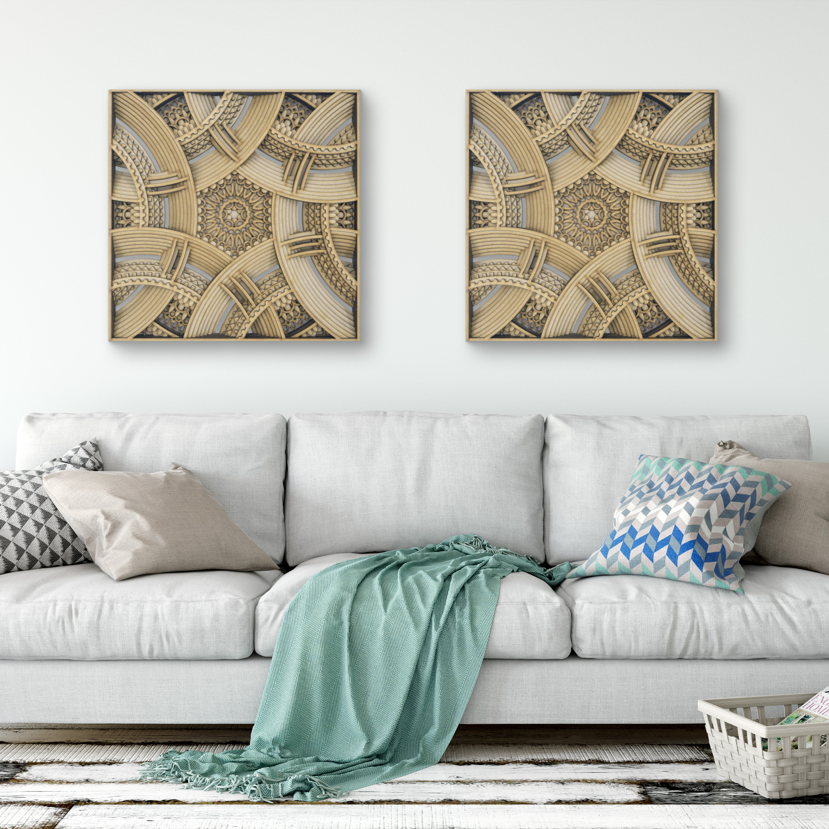 梯木叠雕东南亚立体抽象装饰画ins创意手工壁饰壁饰