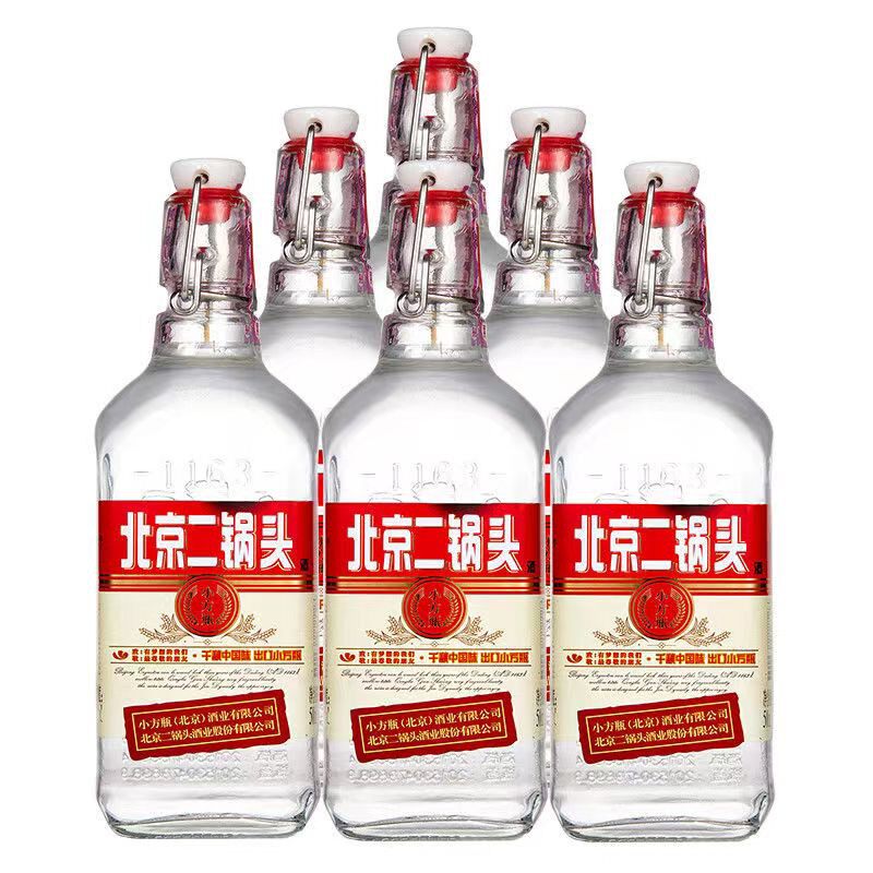 北京二锅头永丰出口型小方瓶白富美红标42度 1.