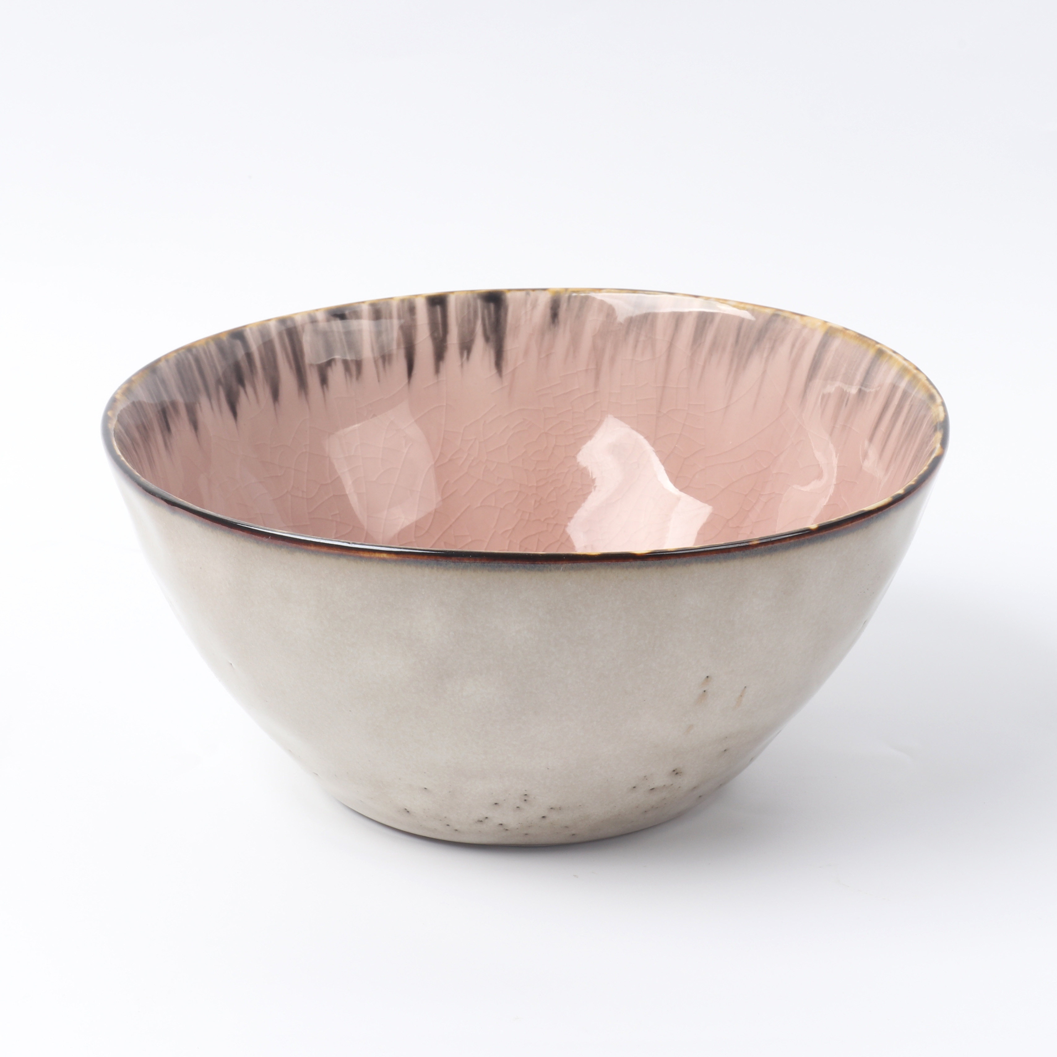 创意日韩式冰裂釉复古陶瓷餐具碗家用个性小汤碗米饭碗水果沙拉碗