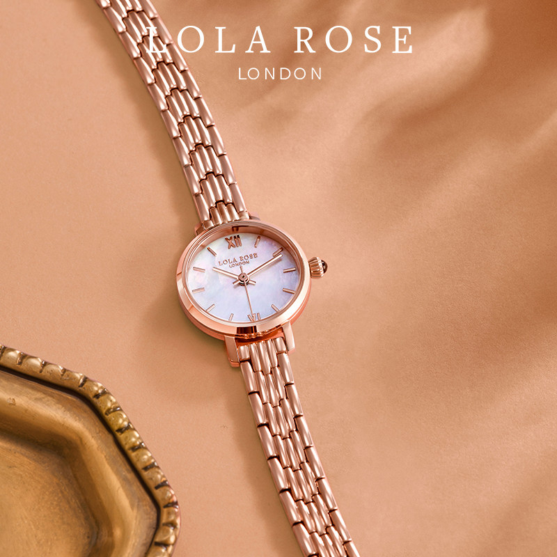 lolarose小金表手表女精致小表盘轻奢腕表小手腕22mm新年礼物