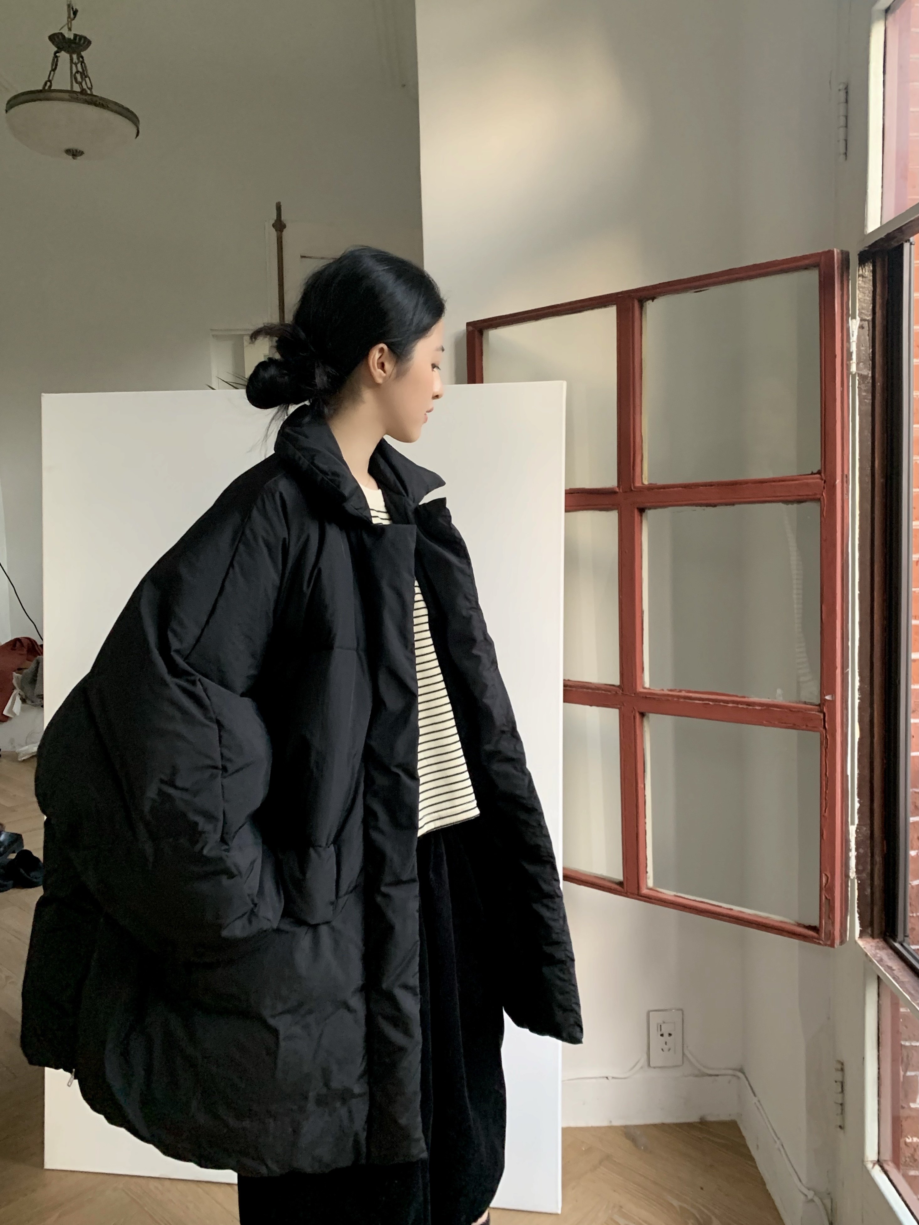 胡斑toohot 1111/ 2色 90白鸭绒廓形蓬蓬羽绒服