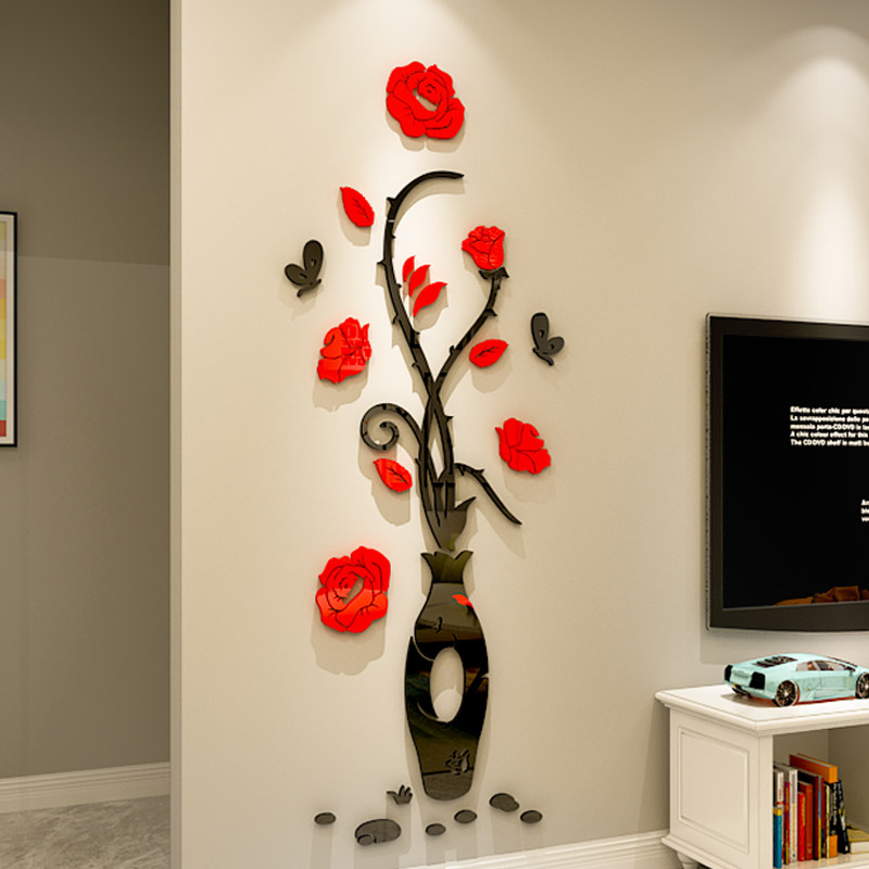 客厅玄关亚克力3d立体防水自粘贴画电视背景墙墙贴