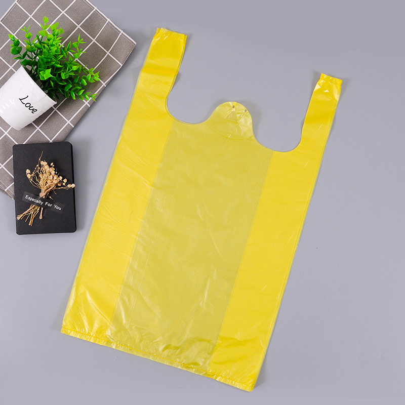 购物袋黄色塑料袋一次性超市蔬菜水果打包包袋方便手提袋礼品袋