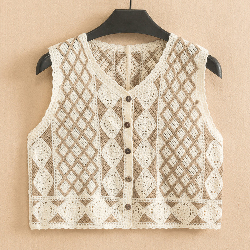 无袖针织开衫女秋季外搭马甲女士新款坎肩背心马夹