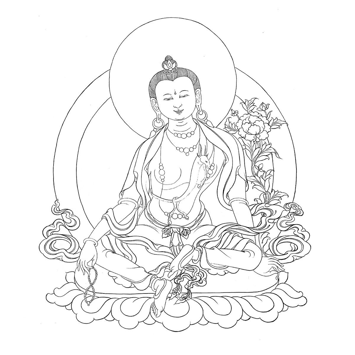 唐卡佛像涂色描金观音菩萨大日如来来文虚空diy