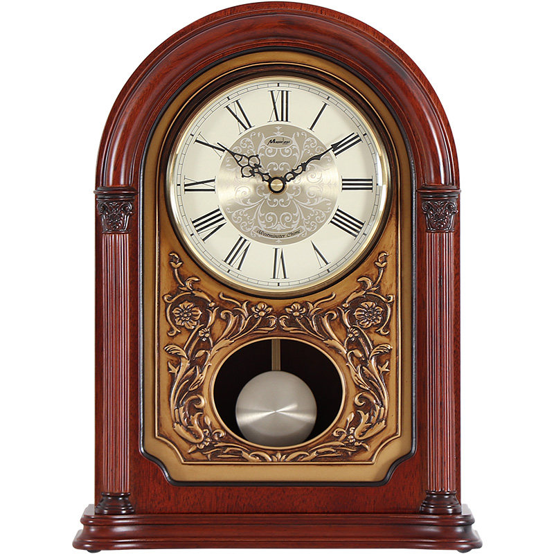 钟表客厅座钟家用中式实木报时坐钟创意轻奢座钟