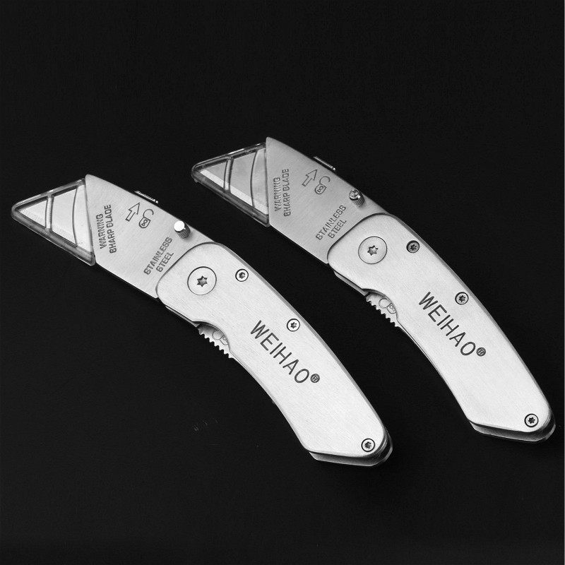 不锈钢重型折叠美工刀梯形电工大号地毯割刀墙纸美工刀