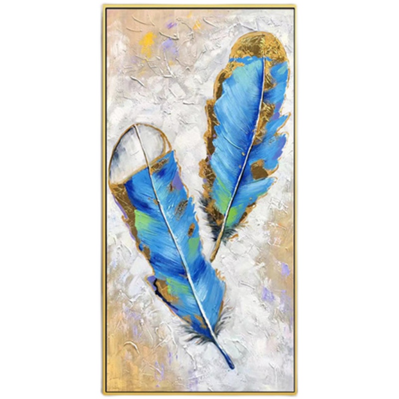 装饰画油画客厅轻奢现代简约玄关竖版北欧欧创意纯油画