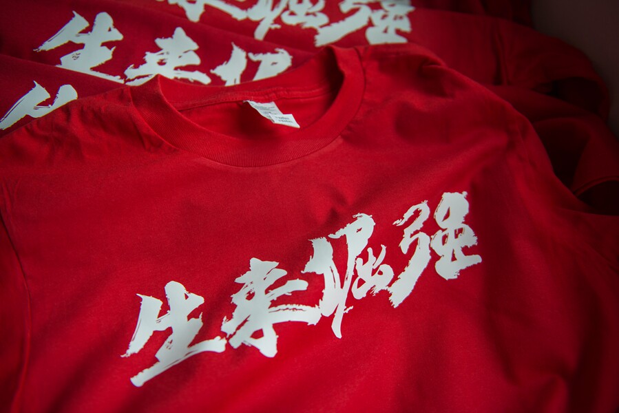 南征北战中国人生来倔强文字圆领励志纯棉男女宽松t恤印制