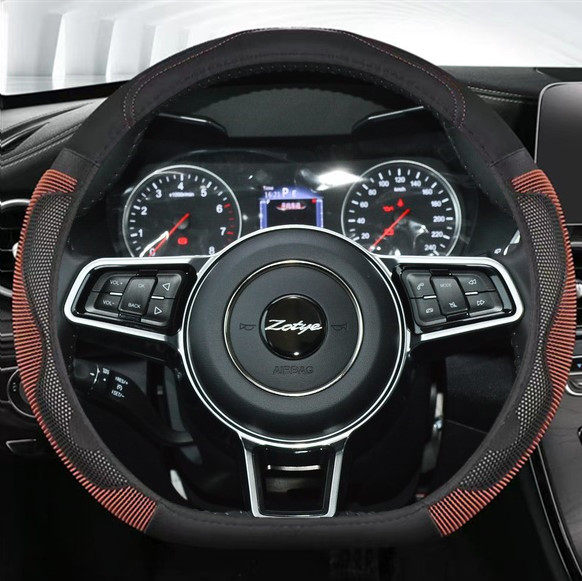 众泰t700sr7t600sr9大迈x7x5真皮方向盘套车内饰配件把套男