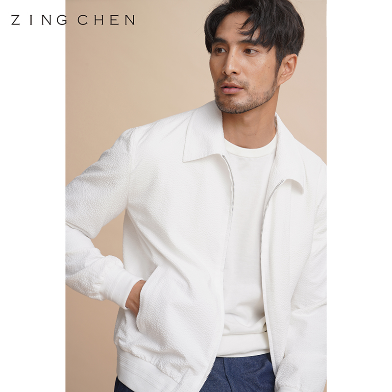 【高定生产线制】ZINGCHEN春秋休闲棉质泡泡纱意式A2翻领夹克外套