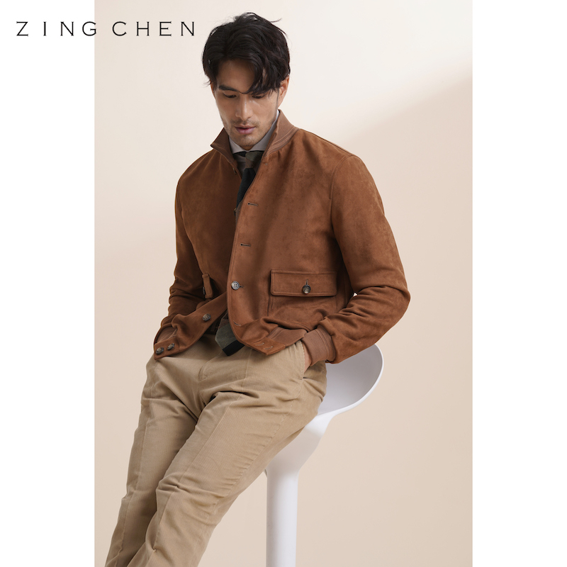 【高定生产线制】ZINGCHEN飞行员夹克A1 麂皮绒大地色休闲外套