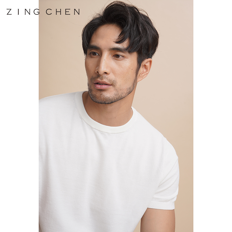 【机洗30次如新】ZINGCHEN男士短袖圆领T恤针织衫 定织抗皱长绒棉