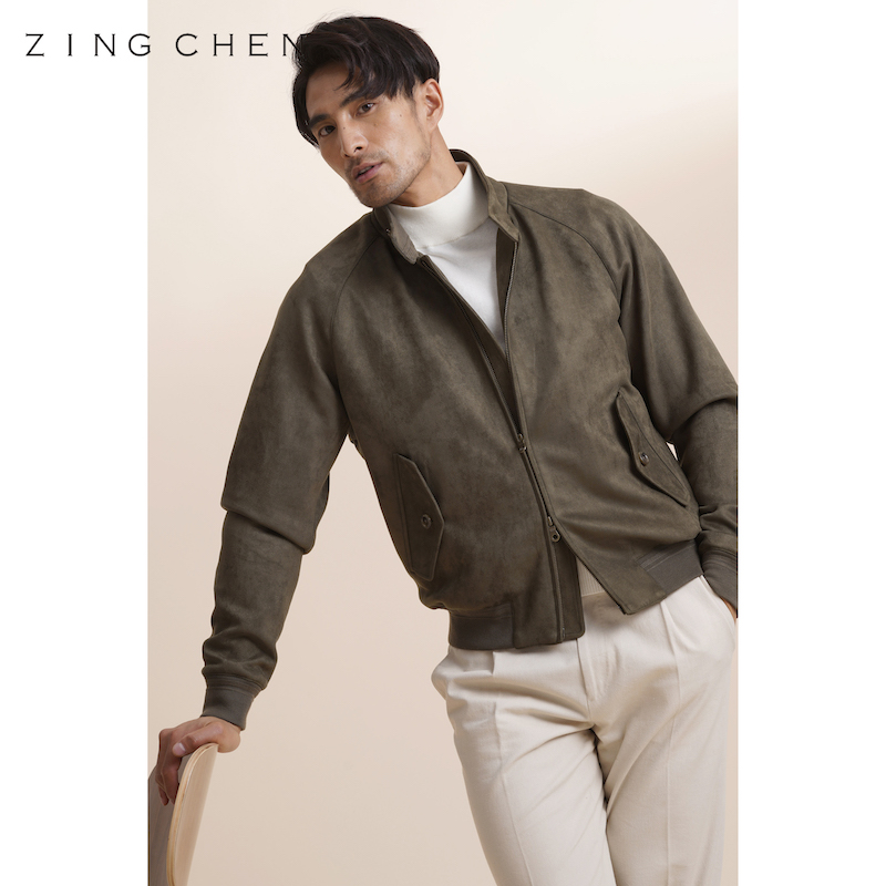 【高定生产线制】ZINGCHEN麂皮绒高尔夫G9 意式插肩袖夹克外套男