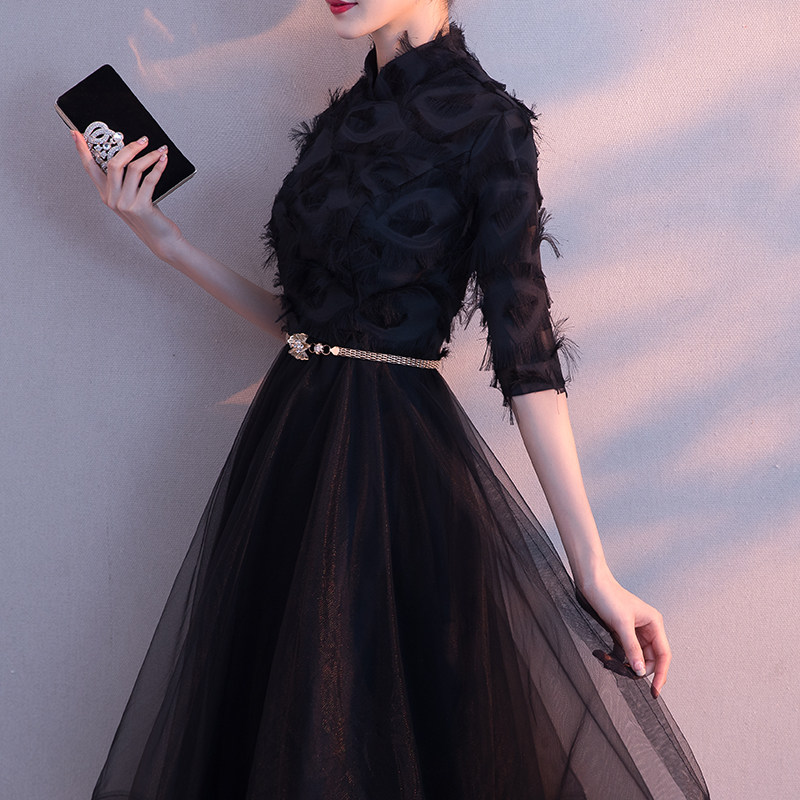 晚礼服女2019新款冬季年会高贵宴会修身派对小礼服连衣裙主持人