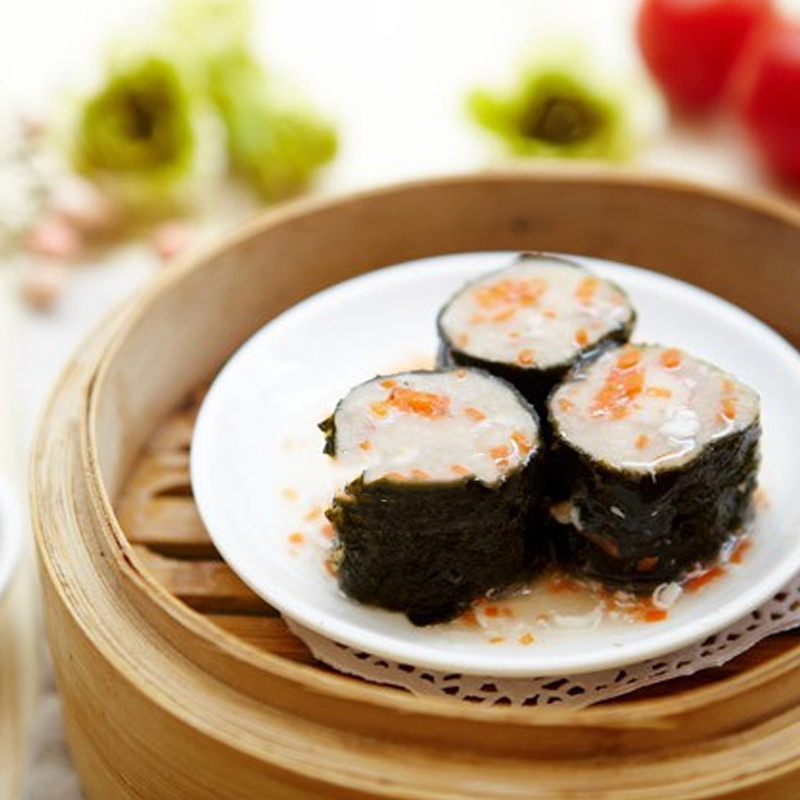 顺誉蟹籽紫菜卷广式早茶点心玉米冬菇鸡肉紫菜卷港式速冻半成品