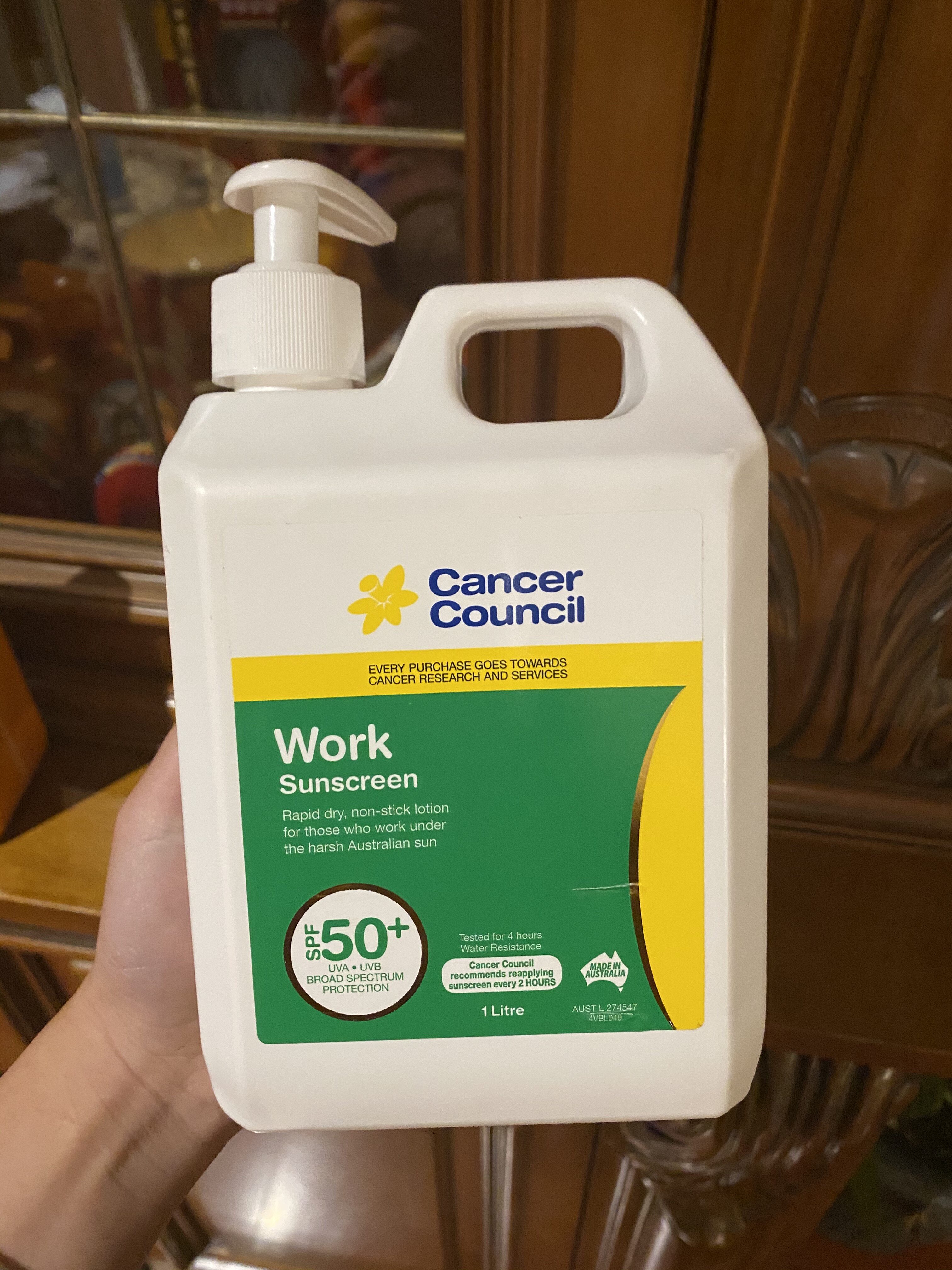 澳洲直邮cancercouncil澳美茜茜工作户外防晒霜spf501l防晒霜