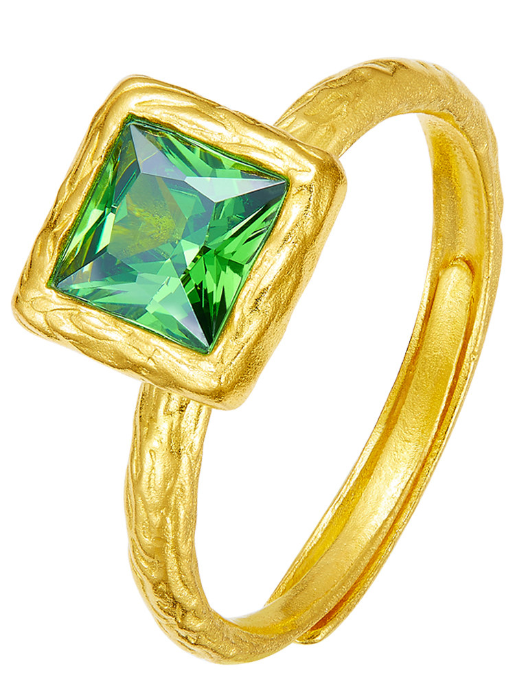 兴隆黄金金公主方戒3d足金纯金女款戒指时尚定价黄金戒指