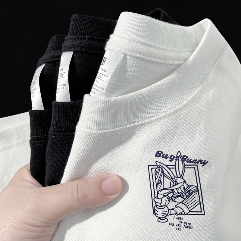 2021新款夏季宽松纯棉短袖t恤男装潮流衣服半袖体恤衫潮牌情侣装