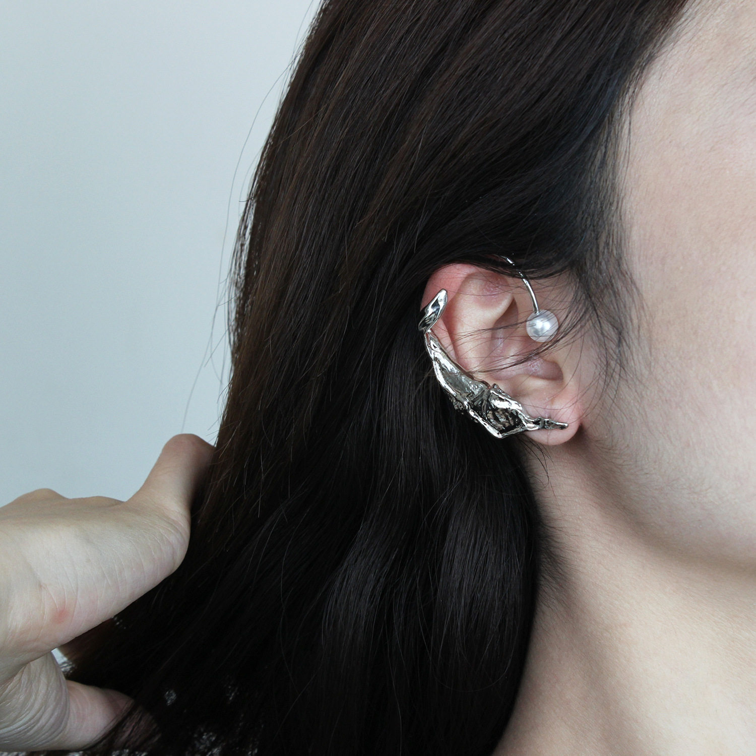 朋克不规则金属耳挂耳环欧美ins冷淡高级抽象耳夹