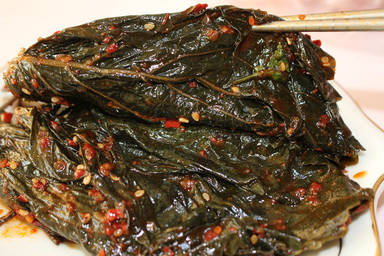韩食府延边酱菜饭菜下饭咸菜朝鲜族子叶紫苏叶苏子叶腌制