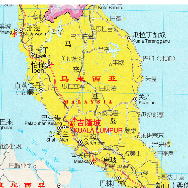 地图2022新款马来西亚新加坡印度尼西亚海报中文版现代装饰画