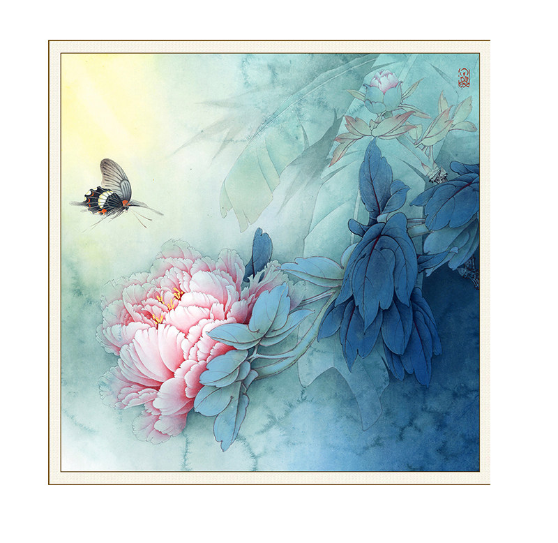 国画临摹初学者有步骤花鸟斗方晓明工笔画李晓明底稿国画