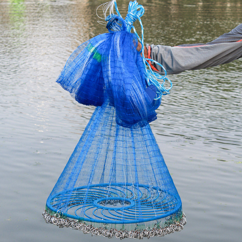 撒网大飞盘式圆盘撒手抛网渔网捕鱼易抛网鱼网鱼网