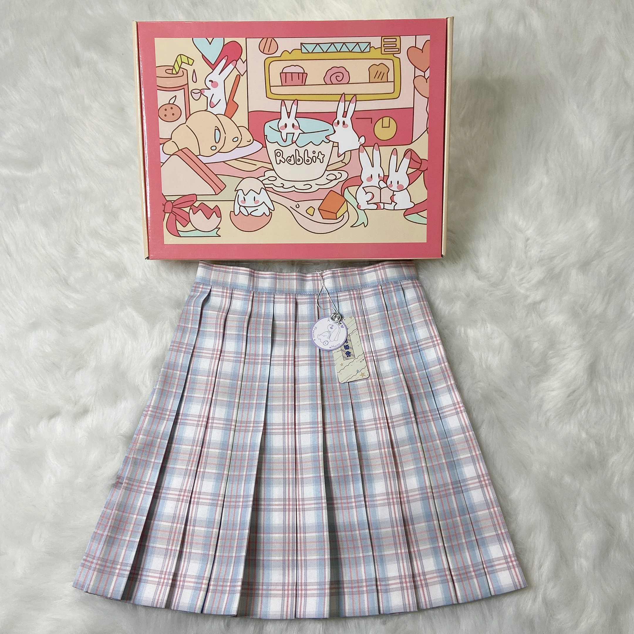 【伊梦】jk制服正版2团再贩 兔姬舍格裙掉落日系学院高腰格子格裙