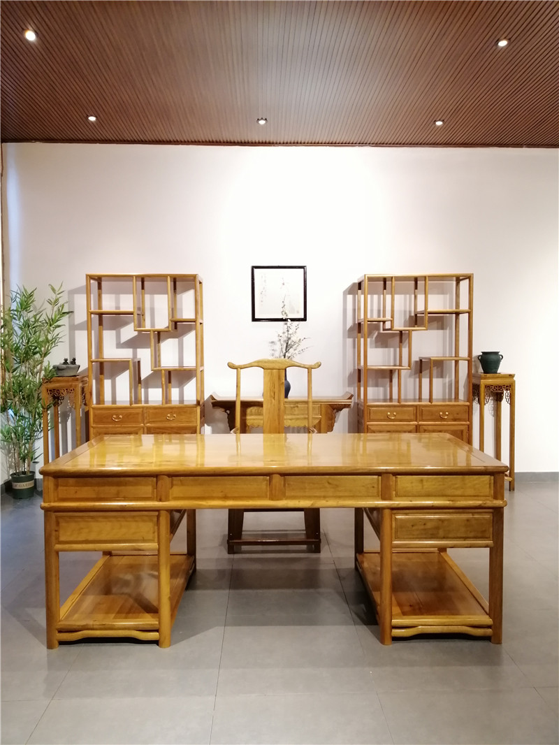 金丝书桌楠木四川小叶桢楠家具书柜明式书桌