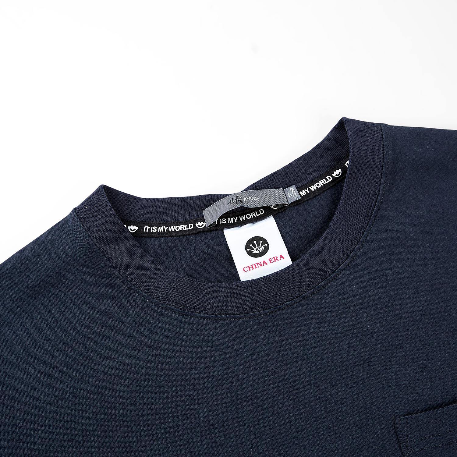 黑鲸hlajeans外星人贴标短袖t恤男2019夏季新品宽松短t男潮牌