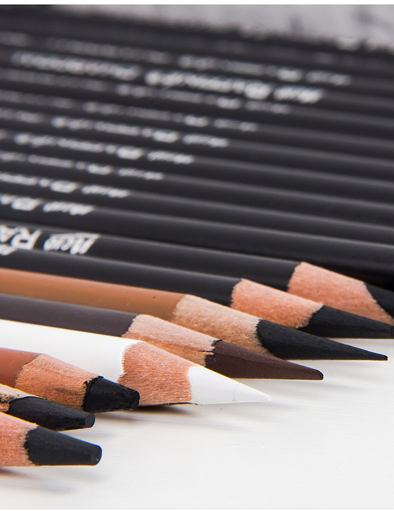 marco马可白色炭笔碳笔粉画笔高光笔铅笔素描高光笔 点高光笔棕色