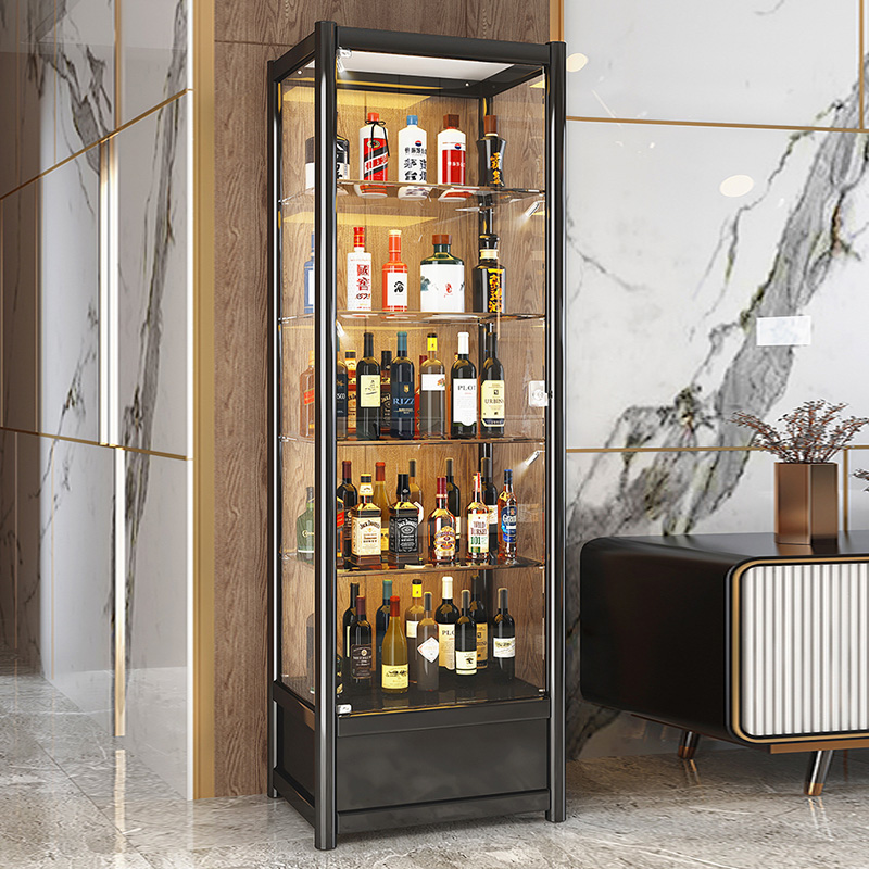 酒柜展示柜家用轻奢玻璃门高档客厅2022新款靠墙酒柜